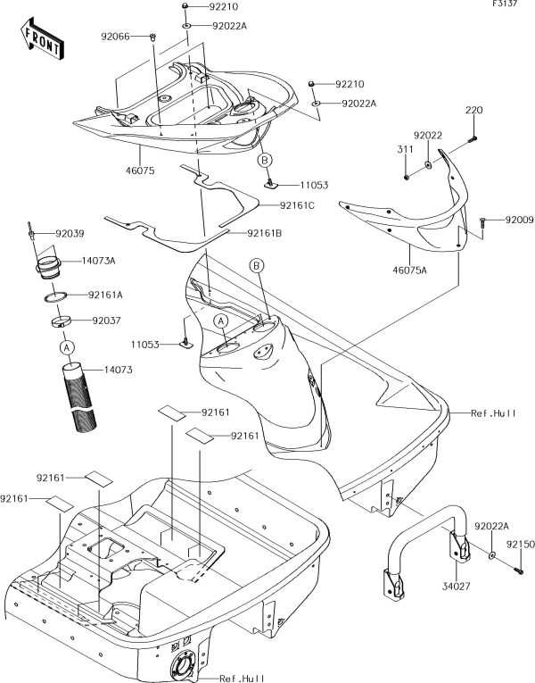 ULTRA310XSE 17 OEM (Hull-Rear-Fittings) STEP-ASSY  Used [X2210-33] Hot on Sale