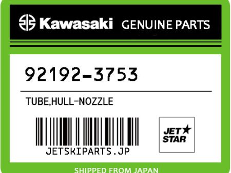 Kawasaki OEM TUBE,HULL-NOZZLE New #92192-3753 For Cheap