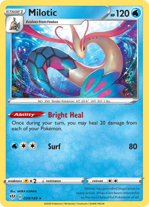 PTCGL Code: Milotic 039 189 Holo Promo Code Online now